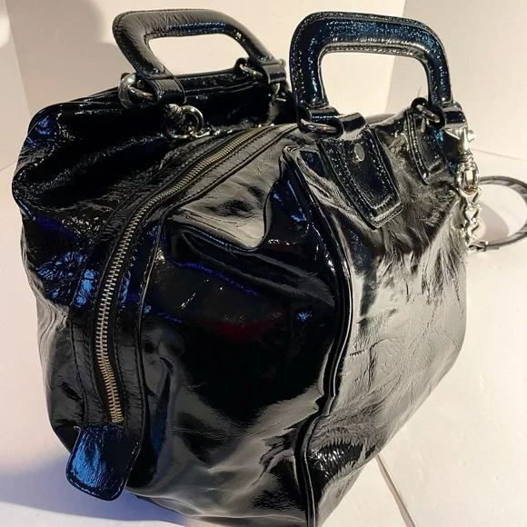 Dolce & Gabbana Glossy Black Chain Shoulder Bag - Picture 2 of 16